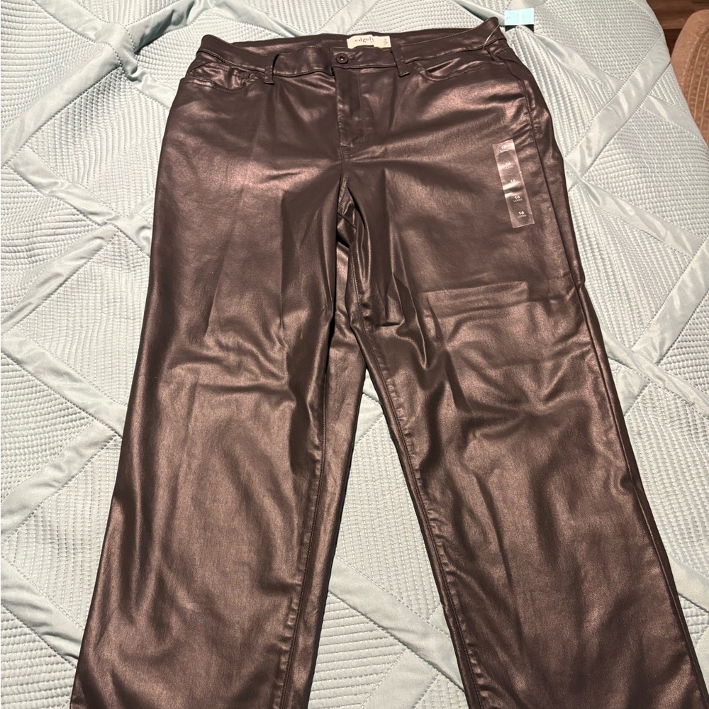 Edgy faux leather Black Pants
